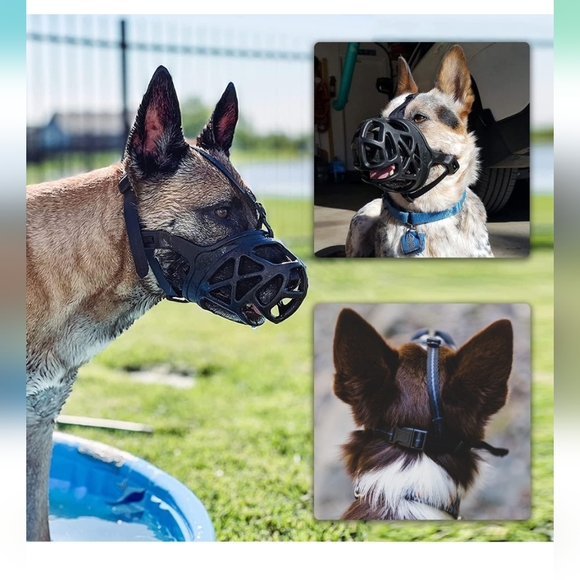 Dog Muzzle, Breathable Basket Muzzles for Medium Dogs Stop Biting, Barking - Picture 6 of 8